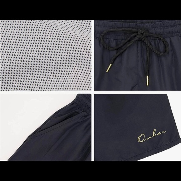 Ouber Light Quick Dry Black Training Running Swimming Workout Shorts Sz Large - Picture 7 of 15